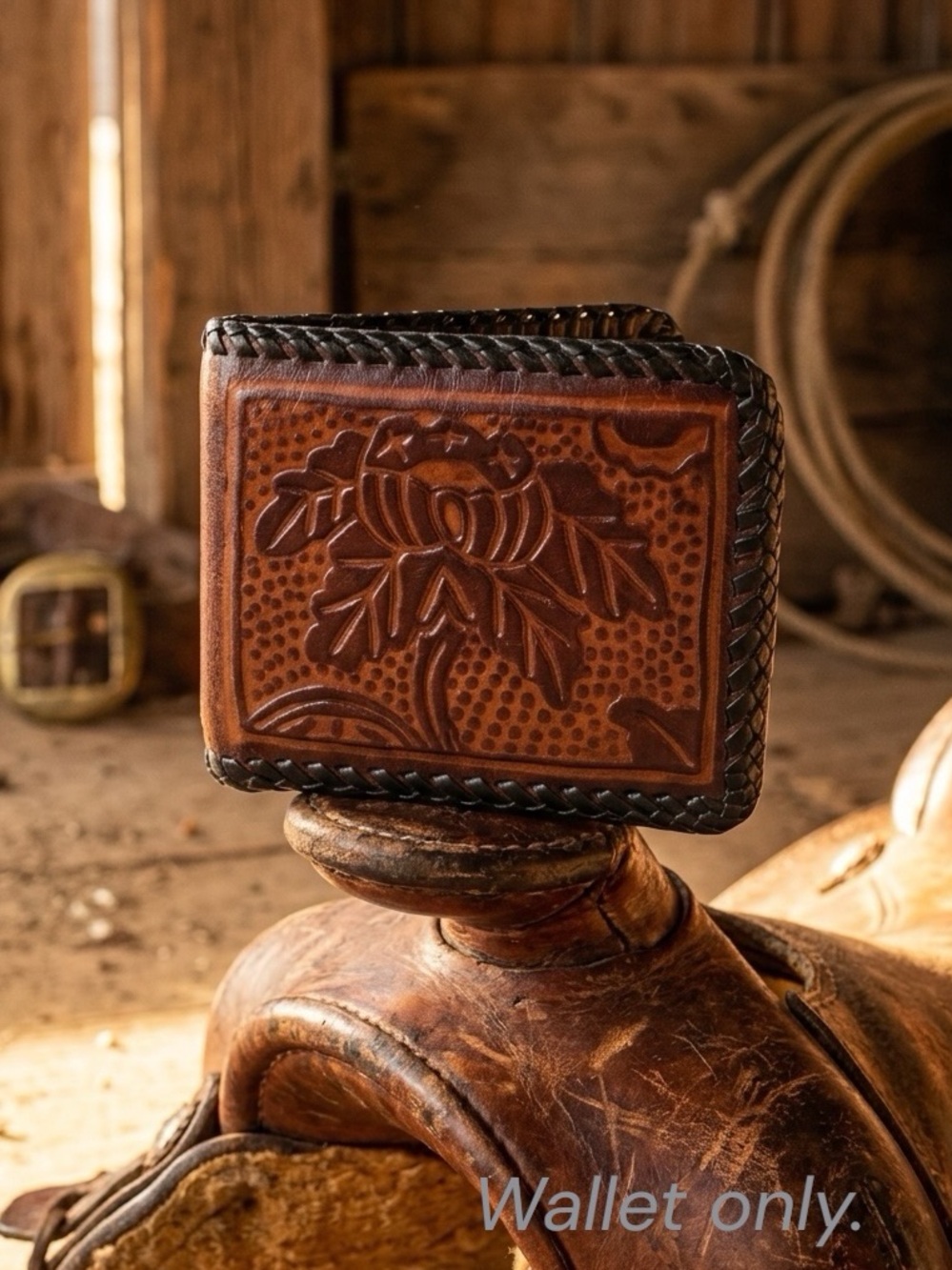 Vintage Tooled Leather Western Style Wallet | Rodeocore